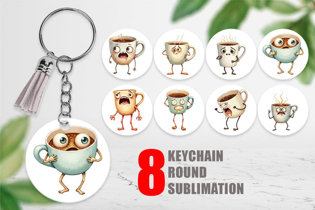 Keychain Panic Coffee Sublimation artnoy 