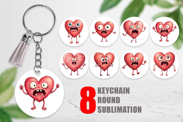 Keychain Panic Heart Sublimation artnoy 