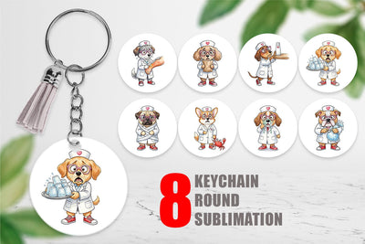 Keychain Panic Mode Dog Nurse Prints Sublimation artnoy 