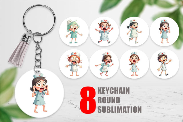 Keychain Panic Nurse Sublimation artnoy 