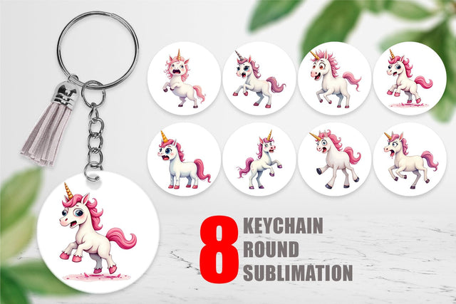 Keychain Panic Unicorn Sublimation artnoy 