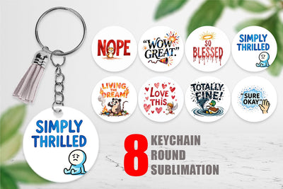 Keychain Passive Aggressive Positivity Pastel Snark Sublimation artnoy 