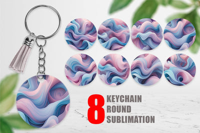 Keychain Pastel Cloud Flow Sublimation artnoy 