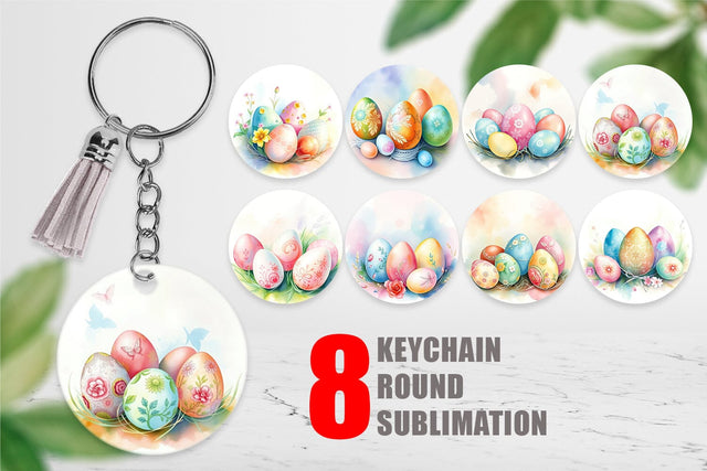 Keychain Pastel Easter Eggs Sublimation artnoy 