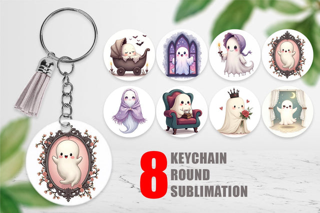 Keychain Pastel Gothic Ghost Sublimation artnoy 