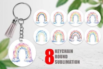 Keychain Pastel Nursery Rainbow Sublimation artnoy 