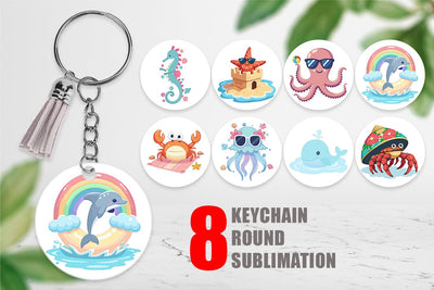 Keychain Pastel Ocean Cuties Sublimation artnoy 