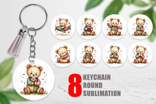 Keychain Patchwork Bear Adventures Sublimation artnoy 
