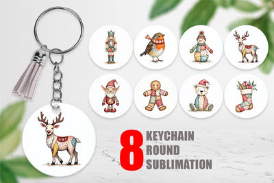 Keychain Patchwork Christmas Wonder Sublimation artnoy 