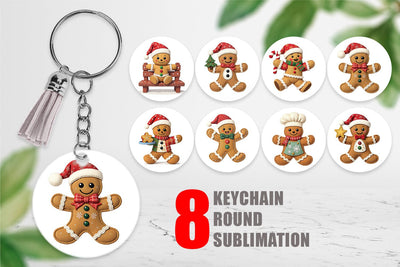 Keychain Patchwork Gingerbread Sublimation artnoy 