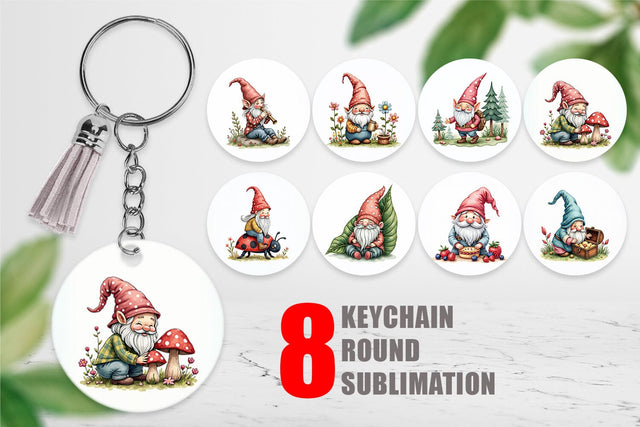 Keychain Patchwork Gnome Collection Sublimation artnoy 