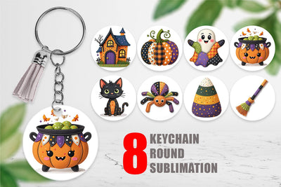 Keychain Patchwork Halloween Cuties Sublimation artnoy 