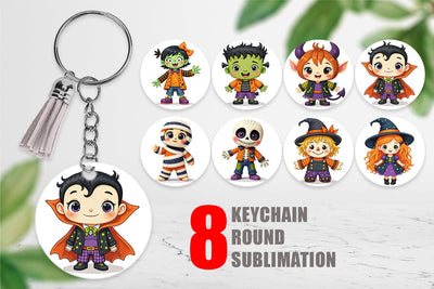 Keychain Patchwork Halloween Friends Sublimation artnoy 