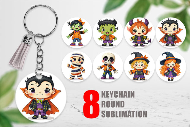 Keychain Patchwork Halloween Friends Sublimation artnoy 