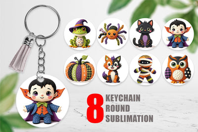 Keychain Patchwork Halloween Plushies Sublimation artnoy 