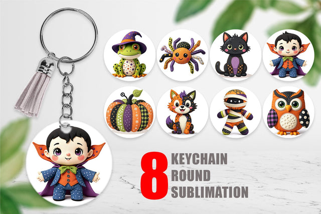 Keychain Patchwork Halloween Plushies Sublimation artnoy 