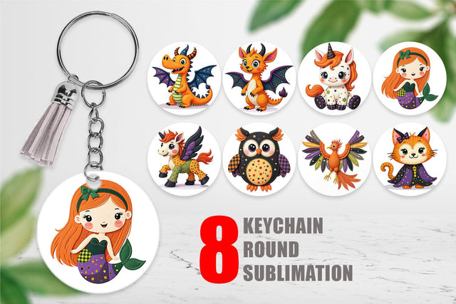Keychain Patchwork Magical Creatures Sublimation artnoy 
