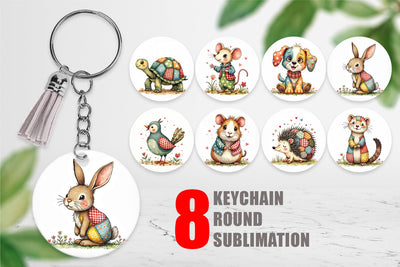 Keychain Patchwork Pet Pals Sublimation artnoy 