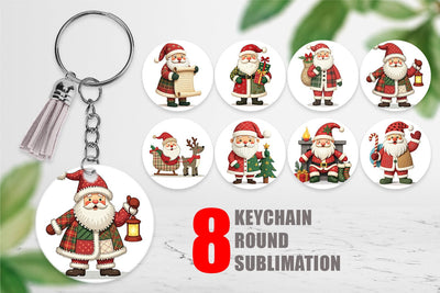 Keychain Patchwork Santa Sublimation artnoy 