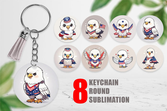 Keychain Patriotic Eagle Sublimation artnoy 