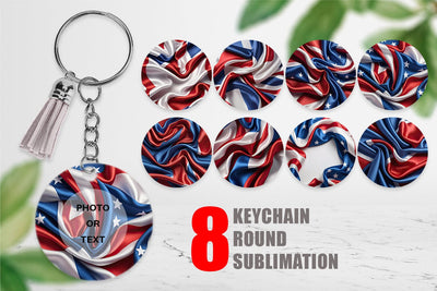 Keychain Patriotic Silk Satin Sublimation artnoy 