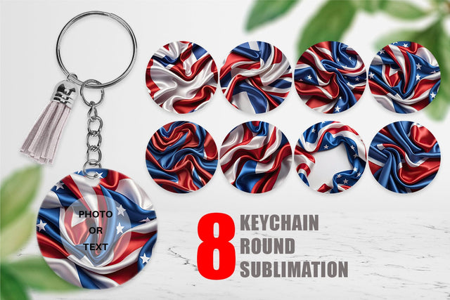 Keychain Patriotic Silk Satin Sublimation artnoy 