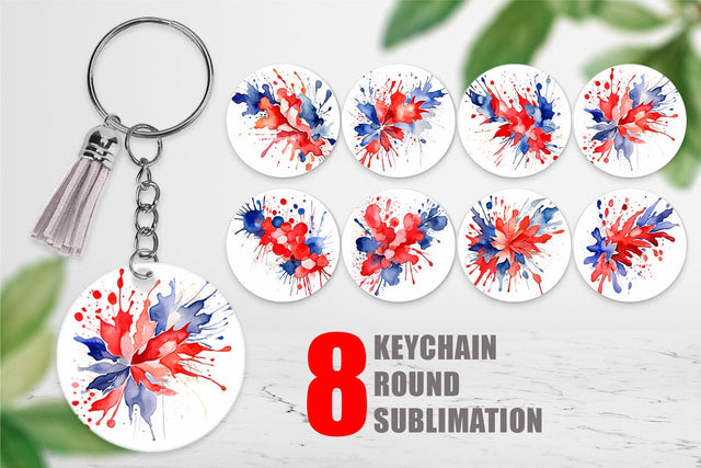 Keychain Patriotic Splash Sublimation artnoy 