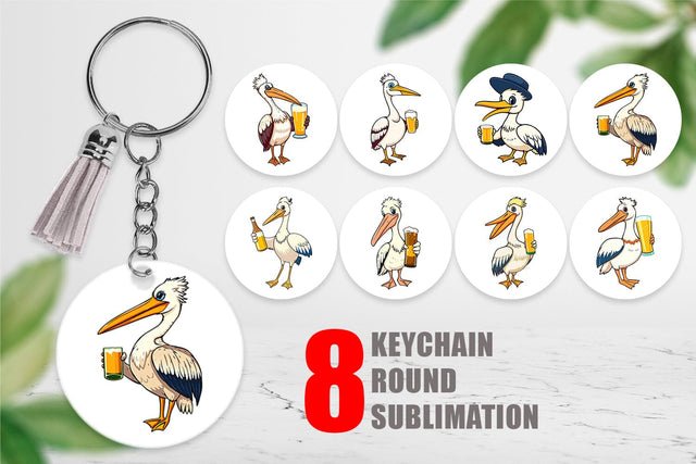 Keychain Pelican Beer Day Sublimation artnoy 