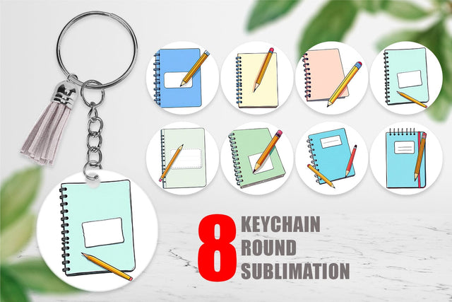Keychain Pencil and Notebook Sublimation artnoy 