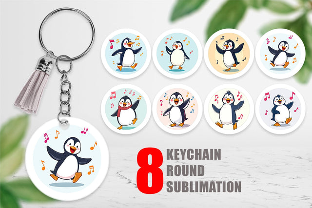 Keychain Penguin Dancing Sublimation artnoy 