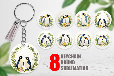 Keychain Penguin Embroidery Sublimation artnoy 