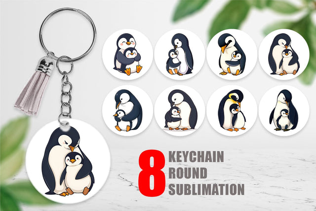 Keychain Penguin Family Sublimation artnoy 