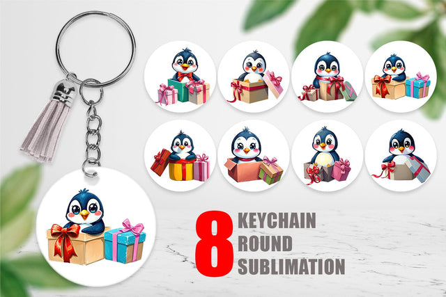 Keychain Penguin Gift Sublimation artnoy 