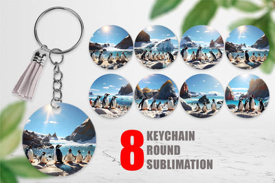 Keychain Penguins Summer Sublimation artnoy 