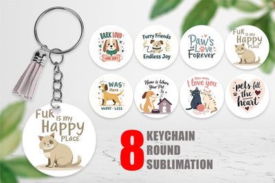 Keychain Pet Love Quotes Sublimation artnoy 