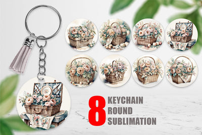 Keychain Picnic Basket Sublimation artnoy 