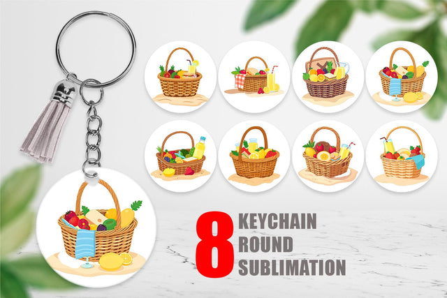Keychain Picnic Basket Sublimation artnoy 