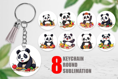 Keychain Picnic Panda Sublimation artnoy 