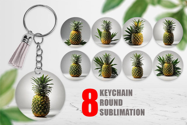 Keychain Pineapple Fruit Sublimation artnoy 