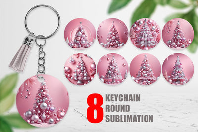 Keychain Pink Holiday Decor Sublimation artnoy 