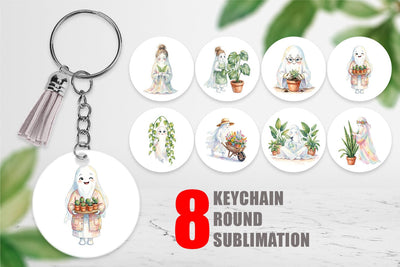 Keychain Plant Mom Ghost Sublimation artnoy 