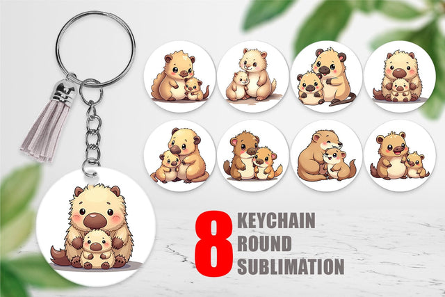Keychain Platypus Mother's Day Sublimation artnoy 