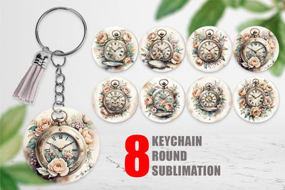 Keychain Pocket Watch Sublimation artnoy 