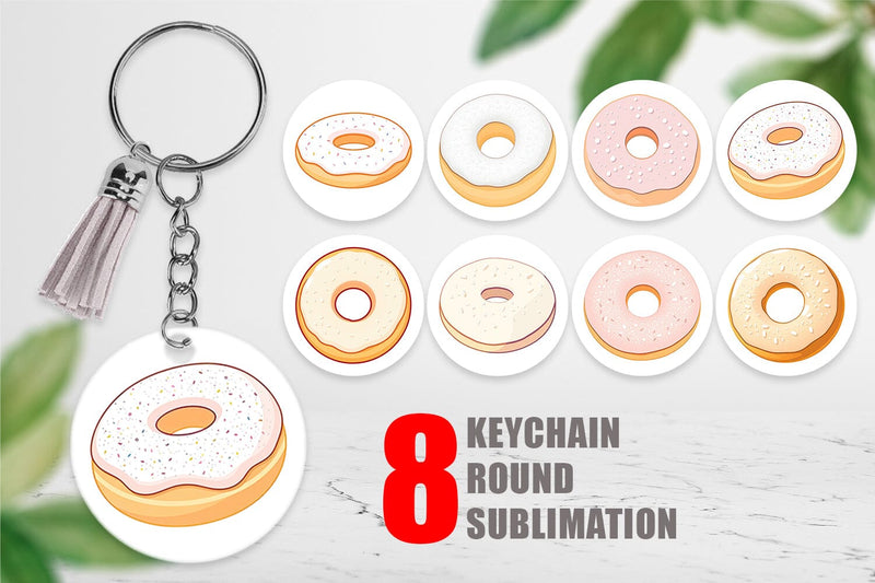 Keychain Powdered Donut Sublimation artnoy 