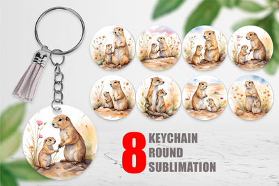 Keychain Prairie Dog Mother Day Sublimation artnoy 