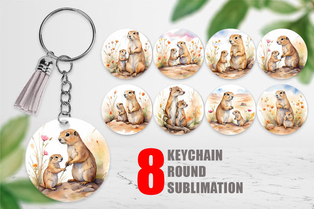 Keychain Prairie Dog Mother Day Sublimation artnoy 
