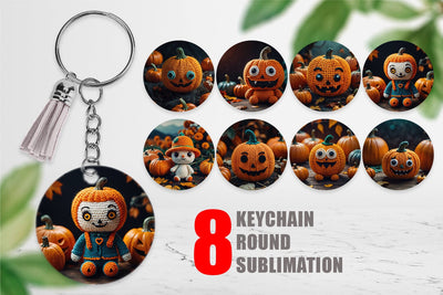 Keychain Pumpkin Knitted Sublimation artnoy 