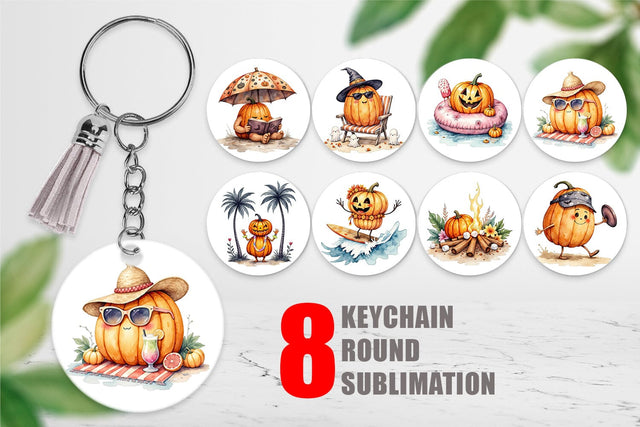 Keychain Pumpkin Patch Summer Sublimation artnoy 