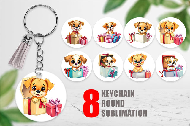 Keychain Puppy Gift Sublimation artnoy 