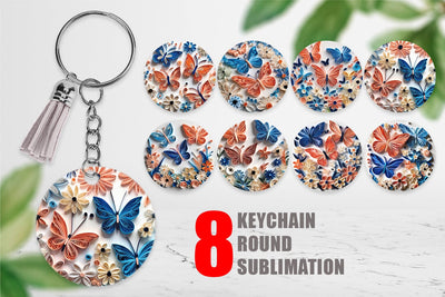 Keychain Quilling Butterflies Sublimation artnoy 